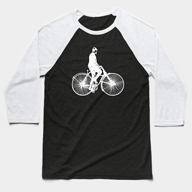 White Vintage Bicycle Cyclists Baseball T-Shirt by Vintage Boutique